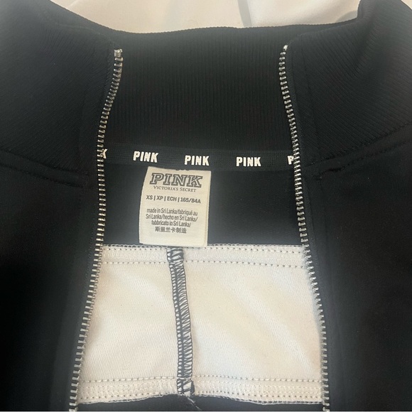PINK Victoria's Secret Black and White Track Jacket XS - Picture 6 of 8